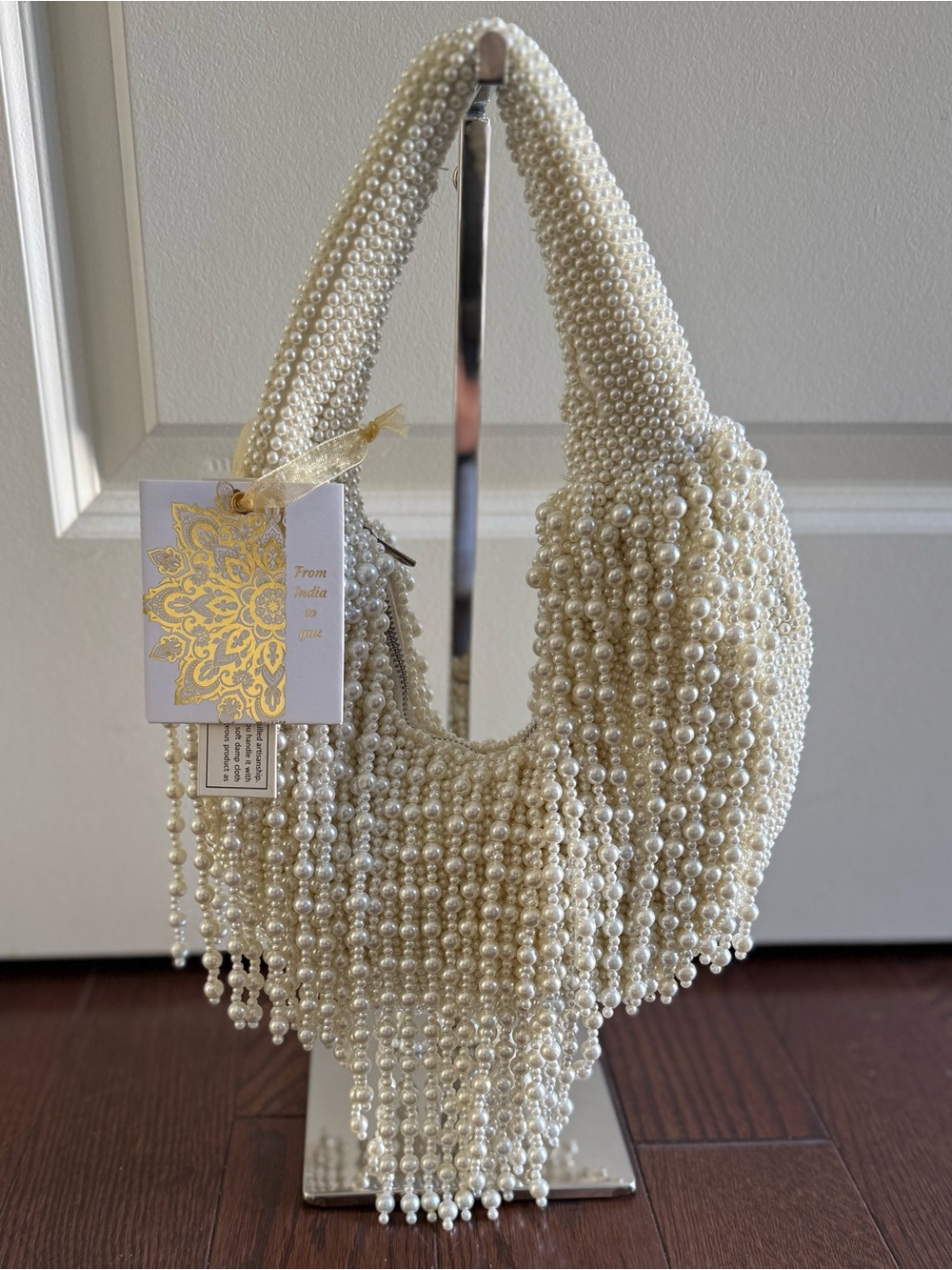 Pearl-Fringe Beaded Handbag
